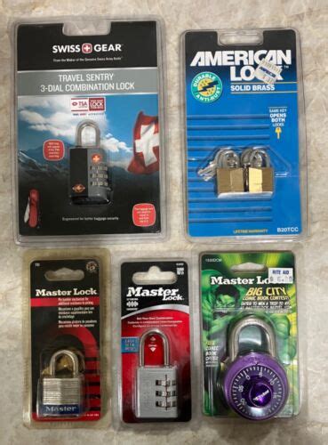 New 5x Lot Swiss Gear Travel Sentry 3 Dial Combo Master Lock Amer Lock