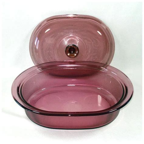 Corning Visions Cranberry 4 Quart Oval Roaster Copperton Lane