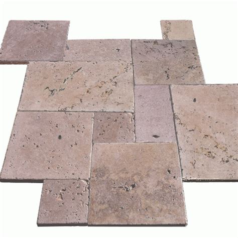 Affordable Travertine Pavers Low Cost French Pattern Roman Walnut