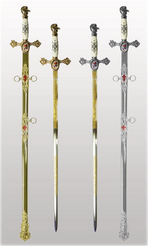 KT928D Deluxe Knights Templar Sword - Gold or Silver