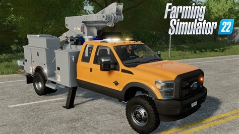 FS22 FORD F350 Bucket Truck Farming Simulator 2022 Car Mod