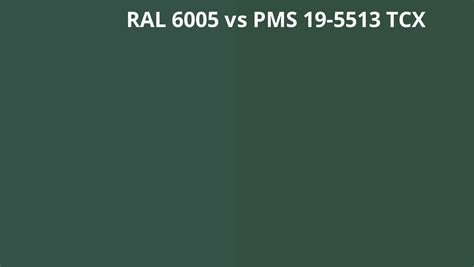 Ral 6005 Vs Pms 19 5513 Tcx Ral Colour Chart Uk