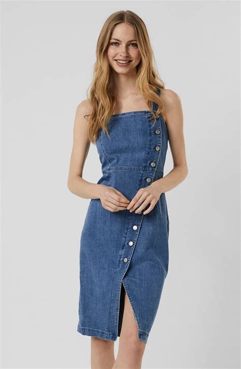 Julia Asymmetrical Button Front Denim Sundress Best Summer Denim For Women 2021 Popsugar