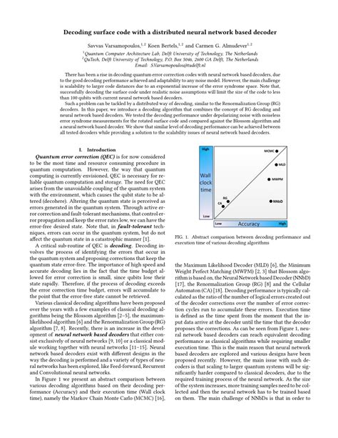 Pdf Decoding Surface Code With A Distributed Neural Network Based Decoder