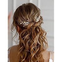 Mayelia Perle Braut Hochzeit Haarnadeln Gold Haarteil Blatt Haarspangen