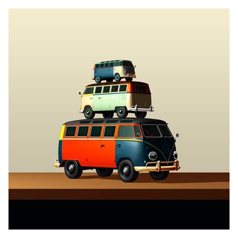 VW Campervan Art Print | Michael Murray Art Print Shop | Glasgow Scotland UK