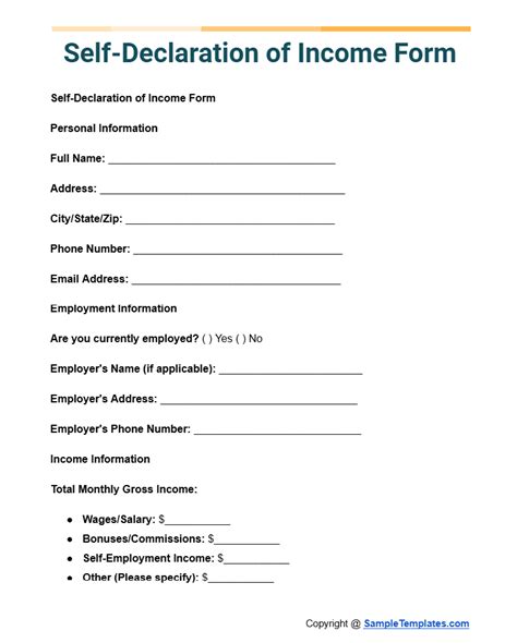 Free 13 Self Declaration Form Samples And Templates [ Health Travel