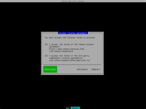 Step 1 Boot From Veeam Recovery Media Veeam Agent For Linux User Guide