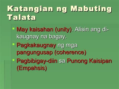 Talata | PPT