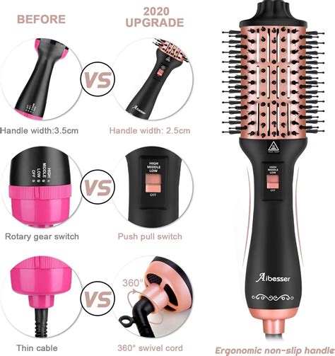 Aibesser Hair Dryer Brush Hot Air Brush For Hair Styling Women Brush Dryer And Volumizer