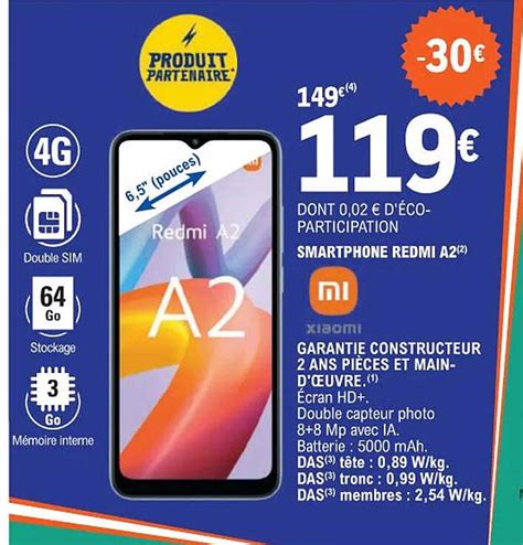 Promo Smartphone Redmi A2 Xiaomi Chez Eleclerc Icataloguefr