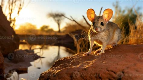 Close-up photo of a Jerboa looking in their habitat. Generative AI ...