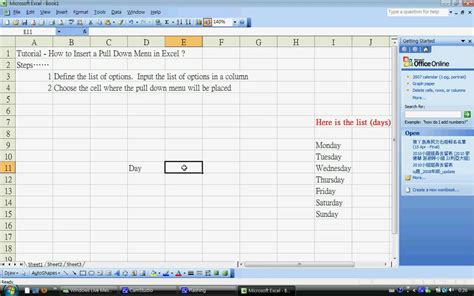 Insert Pull Down Menu In Excelavi Youtube