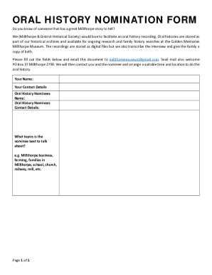 Fillable Online Oral History Interview Release Form Template Fax Email