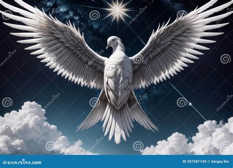 Holy Spirit In The Form Of A Dove Generative Ai Stock Illustration