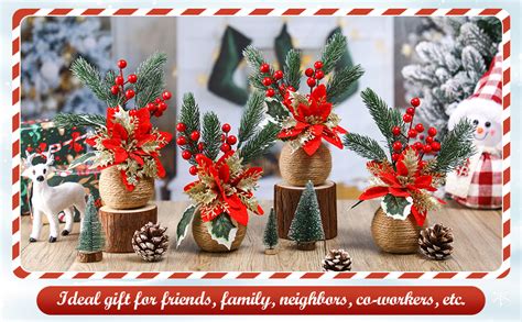 Amazon Zeyune 8 Pcs Christmas Poinsettias Artificial Christmas