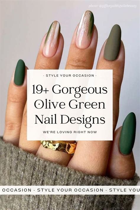 Stunning Olive Green Nail Design Ideas For Fall Matte Olive Green