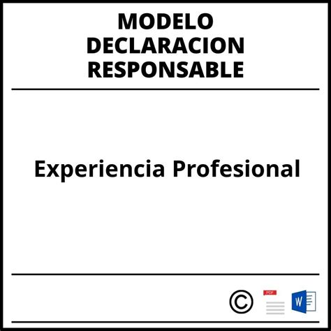 Modelo Declaracion Responsable Plantilla