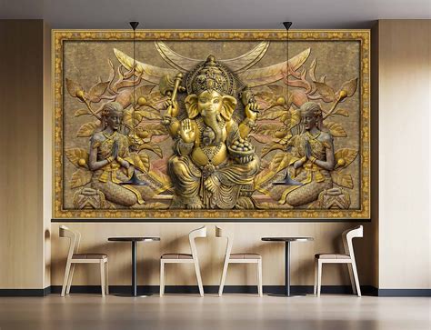 "Buy Lord Ganesha Wallpaper and 3D Ganesha Wall stickers! This product ...