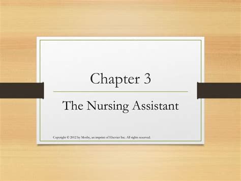 Ch 3 The Nurse Assistant Ppt