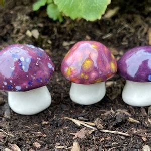 Fairy Mushrooms Fabulous Fungi Three Hand Crafted Ceramic Toadstools