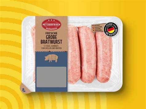 Metzgerfrisch Frische Grobe Bratwurst G Von Lidl Ansehen