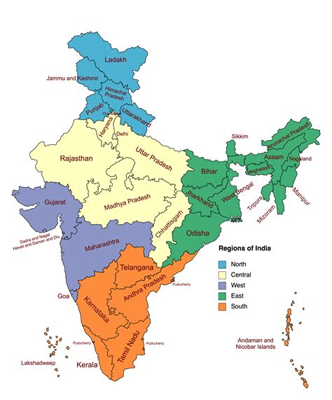 Regions of India : r/MapPorn 