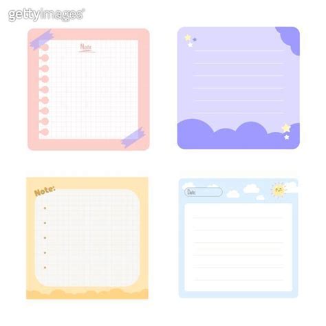 Cute Scrapbook Notes And Cards Set Cute Hand Drawn Notebook Label