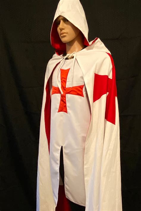 Knights Templar Mantle (Cloak) with Hood [100% Cotton ...