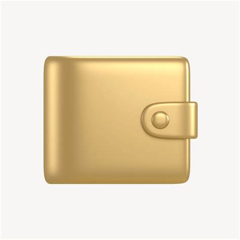 Wallet icon, 3D gold design | Free Photo Illustration - rawpixel