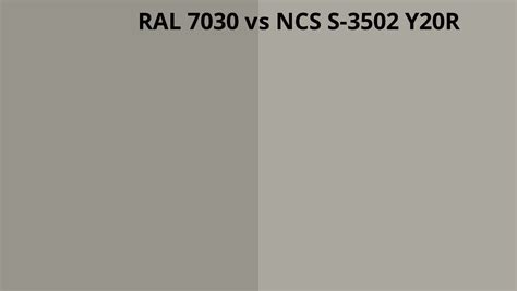 Ral 7030 Vs Ncs S 3502 Y20r Ral Colour Chart Uk