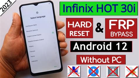 Infinix Hot 30i X669 Hard Reset Frp Bypass Without Pc Activity