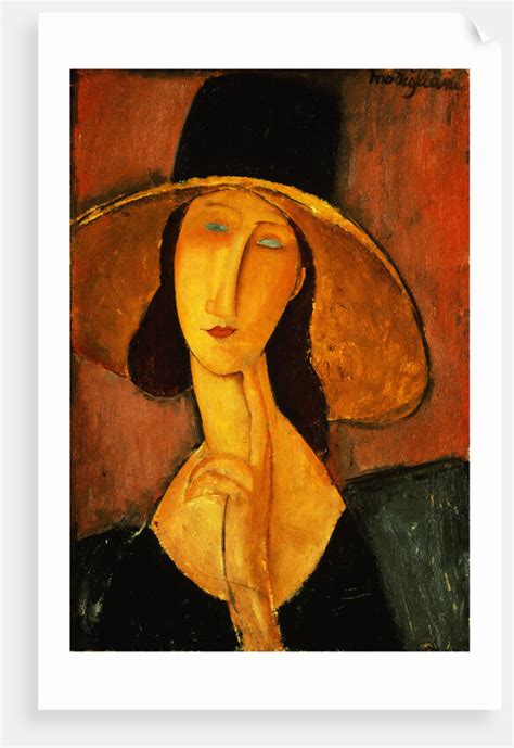 Portrait Of Jeanne Hebuterne In A Large Hat Posters Prints By Amedeo