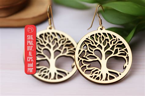 Tree Of Life Earring Svg Laser Cut File Graphic By Ngised · Creative