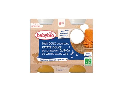 Babybio Ma S Patate Douce Quinoa Du Centre Val De Loire Bio X G