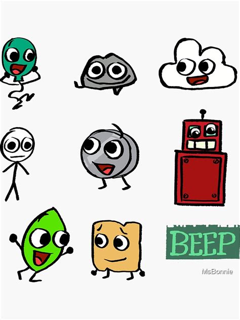 Bfb Beep Pack Sticker For Sale By Msbonnie Redbubble