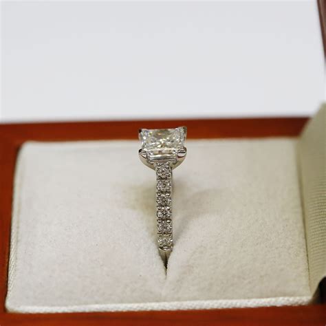 Lab Grown Princess Shape Contemporary Engagement Ring Reve Diamonds