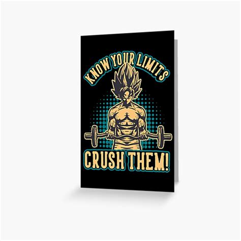 Know Your Limits Crush Them Anime Gym Motivational Greeting Card