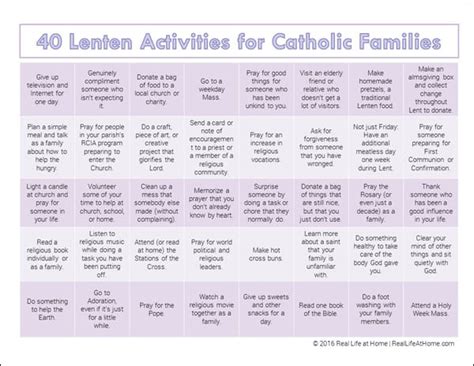 40 Lenten Activities For Catholic Families Free Printable