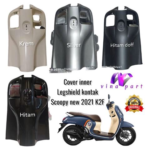 Jual Cover Inner Legshield Kontak Scoopy Esp New K F Silver Hitam