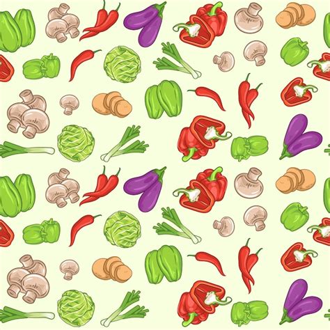 Patrones sin fisuras con verduras frescas alimentos orgánicos