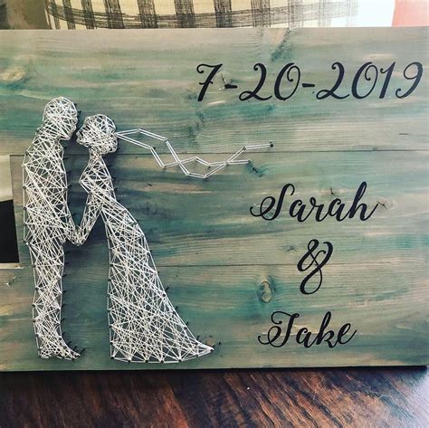 Custom Wooden Wedding Nail String Art Etsy