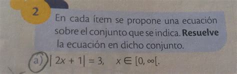 En Cada Tem Se Propone Una Ecuaci N Sobre El Conjunto Que Se Indica