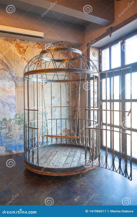 Iron Huge Round Human Cage With A Swing Inside Bdsm Furniture Made Of