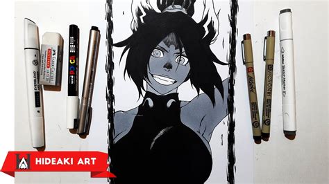 Speed Drawing Yoruichi Bleach Youtube