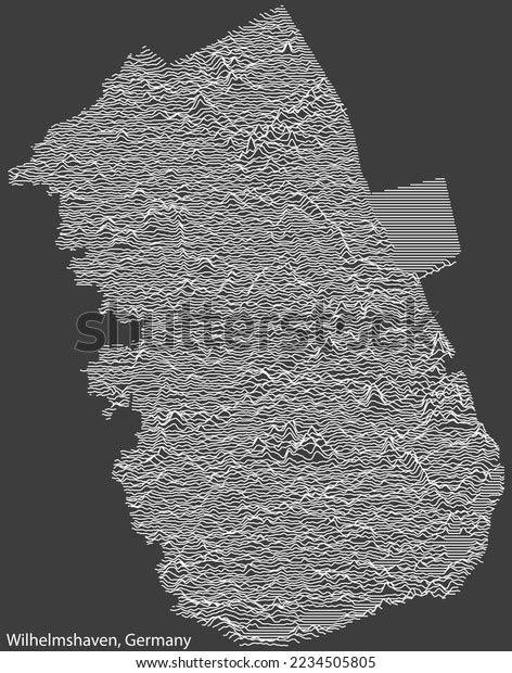 Topographic Negative Relief Map Town Wilhelmshaven Stock Vector