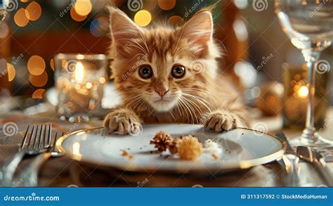 Cute Cat Eating Dinner Fine Dining Kitty Meme Funny Cats Adorable Pets ...