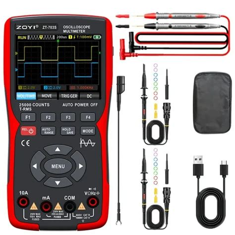 Zoyi 703s 3 In 1 Dual Channel 50mhz Bandwidth Handheld Oscilloscope