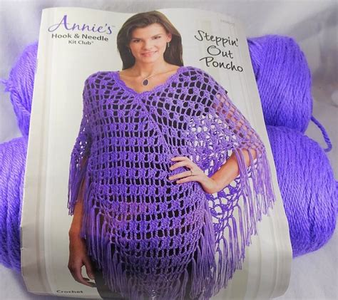 Annies Hook And Needle Kit Steppin Out Poncho Crochet Etsy Needle