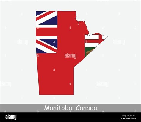 Manitoba Map Flag. Map of Manitoba with flag isolated on white ...